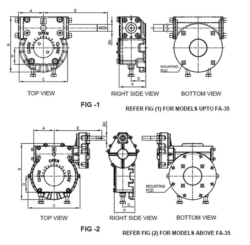 Quarter Turn Worm Gear Operator for Manual Operation